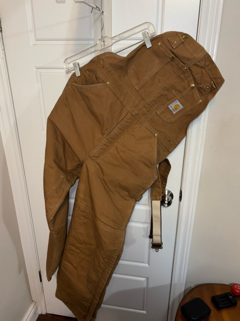 Carhartt Brown Duck Cargo Overalls with Utility Pockets